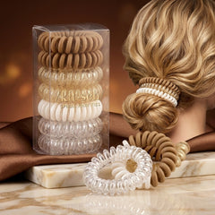 No-Crease Spiral Hair Ties - Blonde