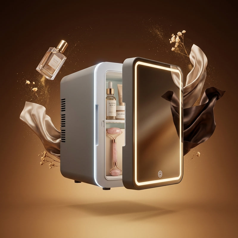 Mini Skincare Fridge with Interior Light