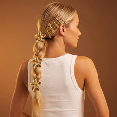Gold Metal Cuff Elastic Hair Ties