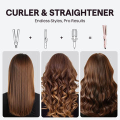 Wavytalk Whirlwind Curl, 360° Airflow Styler with 3 Air Modes & LED Display, 2-In-1 Hair Straightener and Curler with Cooling Air Vents to Lock in Style