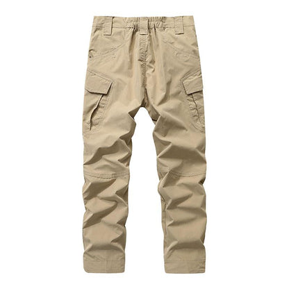 Men's Casual Solid Color Multi-Pocket Straight Leg Cargo Pants 52589962M