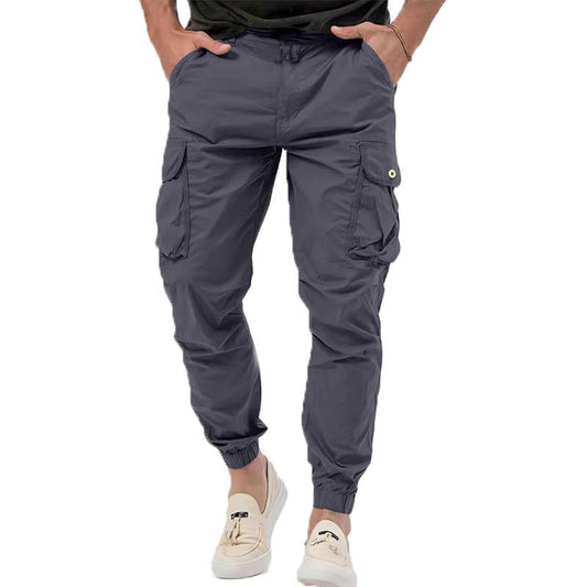 Pantalones Cargo para Hombre de Color Sólido con Bolsillos Tridimensionales