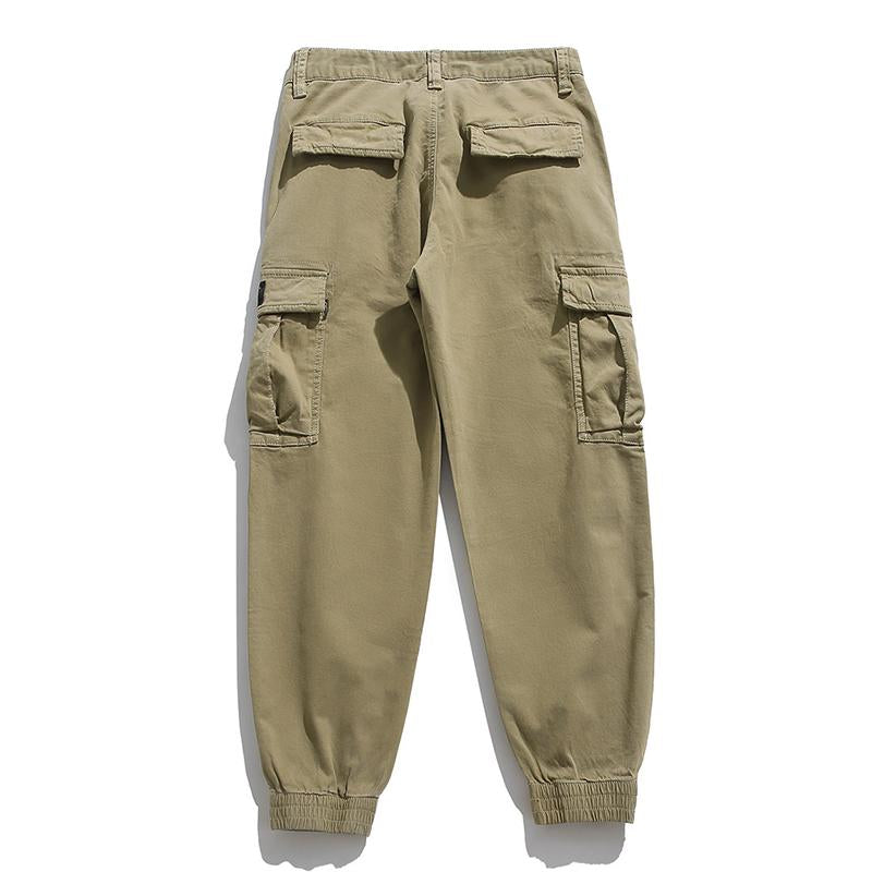 Men's Casual Solid Color Loose Multi-Pocket Cargo Pants 89116236M