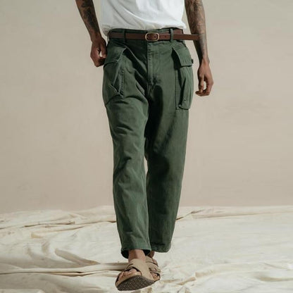 Men's Casual Cotton Straight Loose Cargo Pants 35581011M