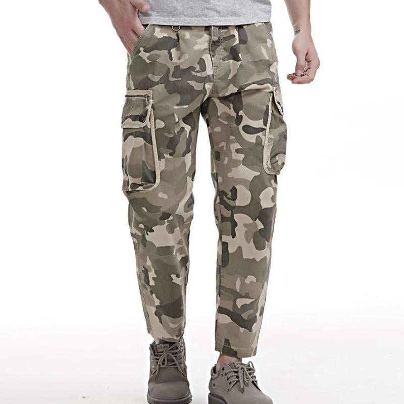 Men's Casual Outdoor Multi-Pocket Camouflage Cargo Pants 85370744M