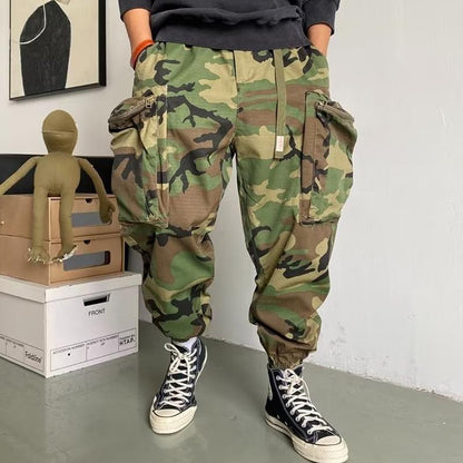 Men's Vintage Loose Camo Big Pocket Cargo Pants 08197767Y