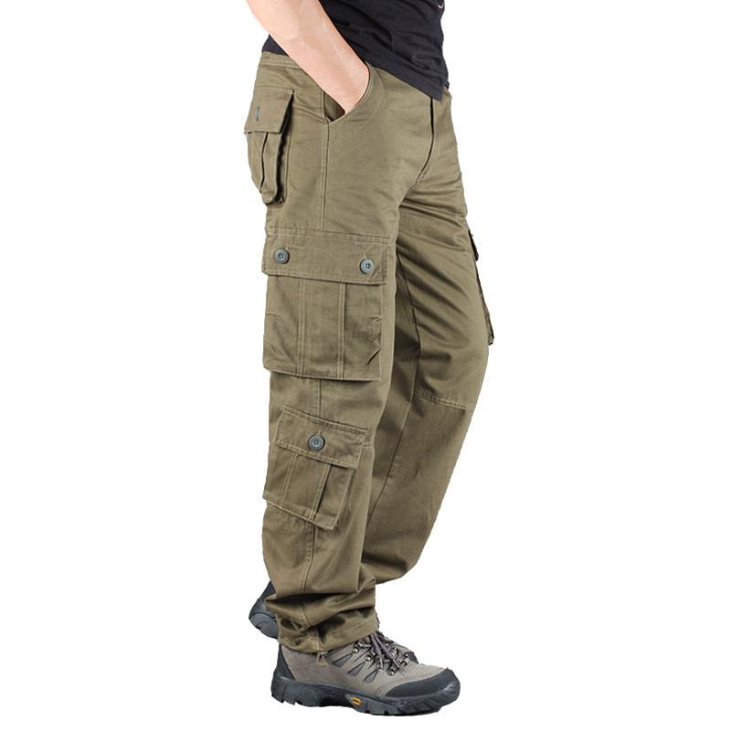 Men's Multi-Pocket Straight Casual Loose Cargo Pants 68301212M