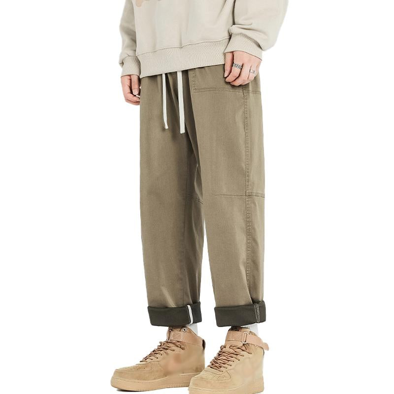 Pantalones Cargo Rectos y Holgados Vintage para Hombre con Múltiples Bolsillos