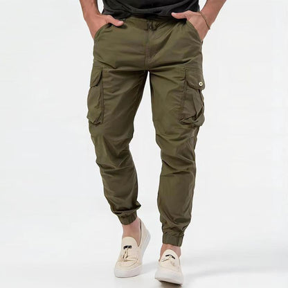 Pantalones Cargo para Hombre de Color Sólido con Bolsillos Tridimensionales