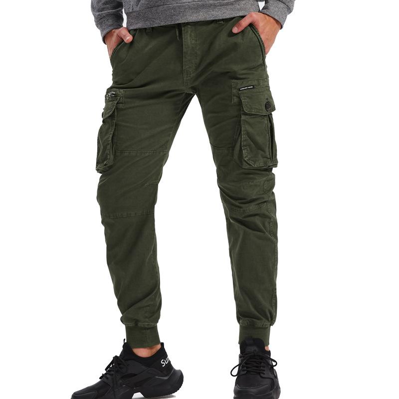 Pantalones Cargo Lavados Informales para Hombre con Múltiples Bolsillos