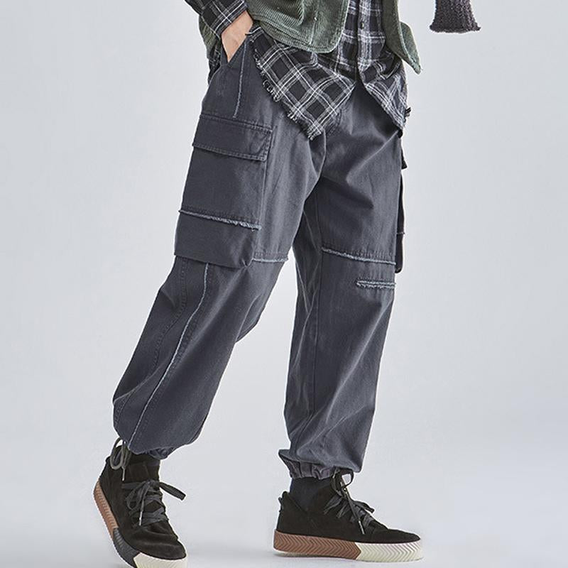 Men's Casual Loose Patchwork Multi-Pocket Cargo Pants  97438189Y