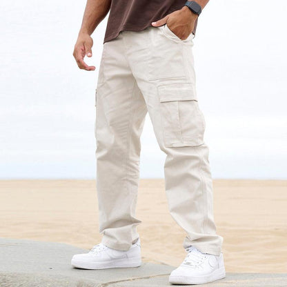 Men's Casual Solid Color Multi-Pocket Cargo Pants 39111426Y