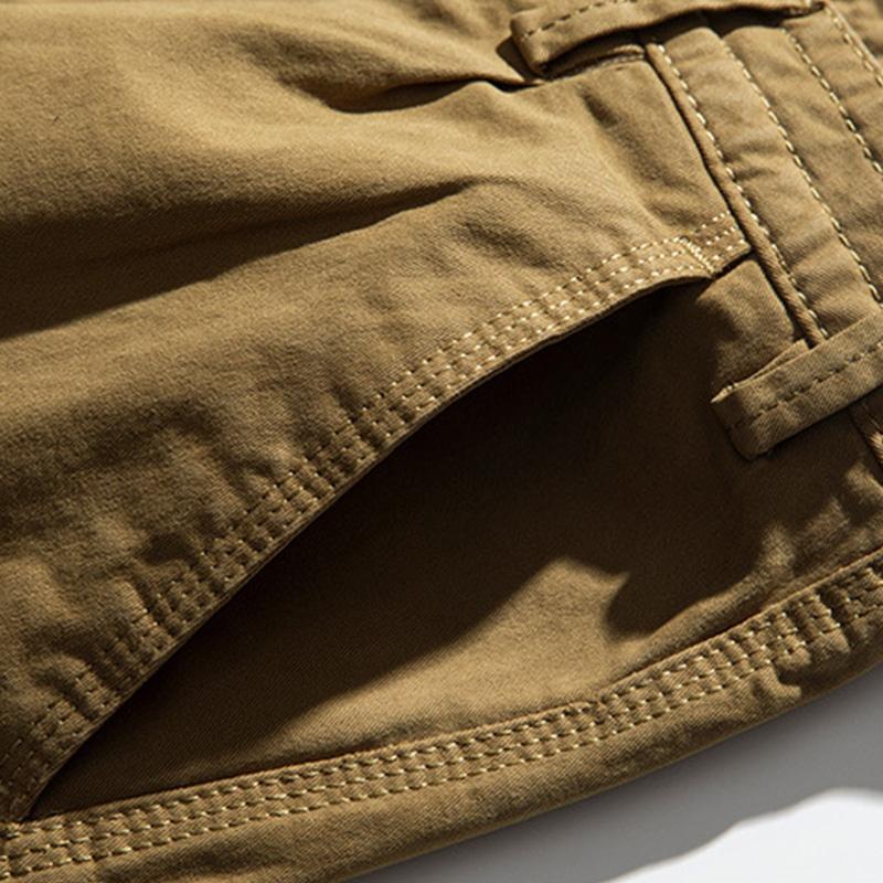 Pantalones Cargo de Algodón Vintage con Cierre para Hombre, Holgados y de Múltiples Bolsillos