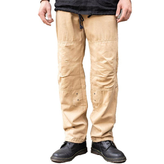 Pantalones Cargo Vintage de Color Sólido con Bolsillos Múltiples para Hombre