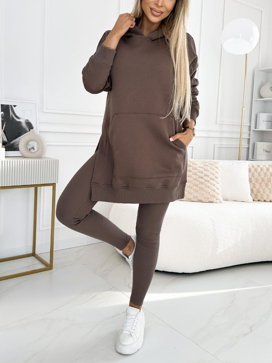 Chic Comfort Set: sudadera con capucha y leggings de mujer en un conjunto (2 piezas)