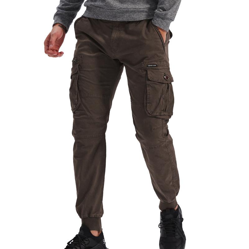 Pantalones Cargo Lavados Informales para Hombre con Múltiples Bolsillos