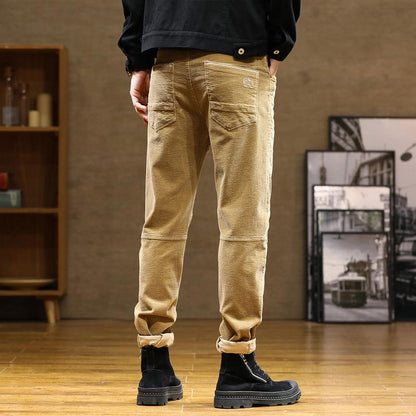 Men's Casual Solid Color Corduroy Straight Pants 11763060Y