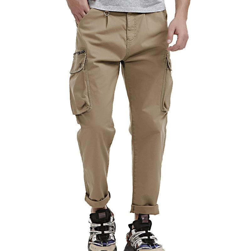 Men's Casual Outdoor Multi-Pocket Solid Color Cargo Pants 81100012M