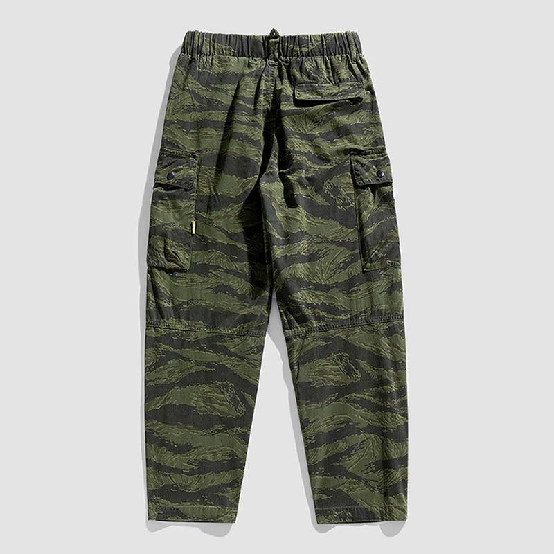 Men's Casual Outdoor Multi-Pocket Camouflage Straight Cargo Pants 49712038M