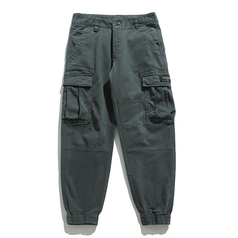 Men's Casual Solid Color Loose Multi-Pocket Cargo Pants 89116236M