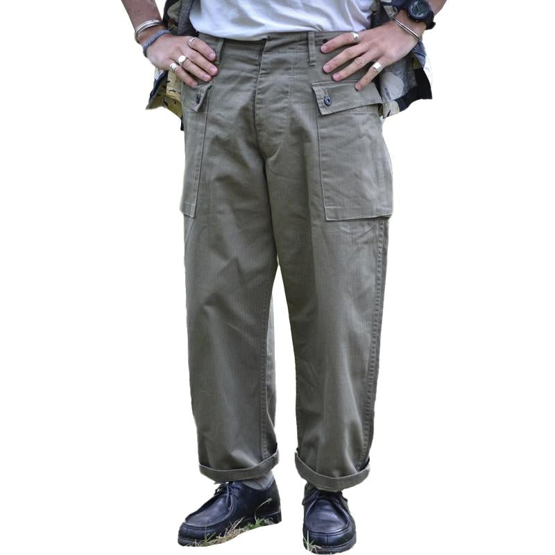 Men's Vintage Multi-pocket Straight-Leg Loose Cargo Trousers 31031389M