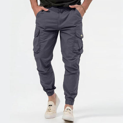 Pantalones Cargo para Hombre de Color Sólido con Bolsillos Tridimensionales