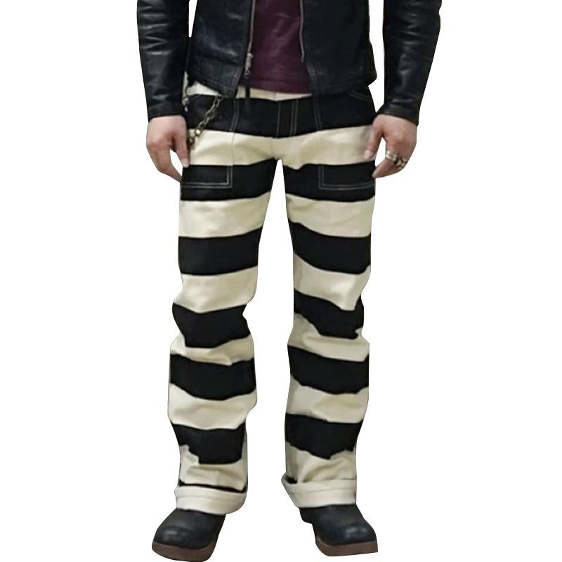 Pantalones Cargo Informales y Holgados para Hombre con Rayas de Motocicleta