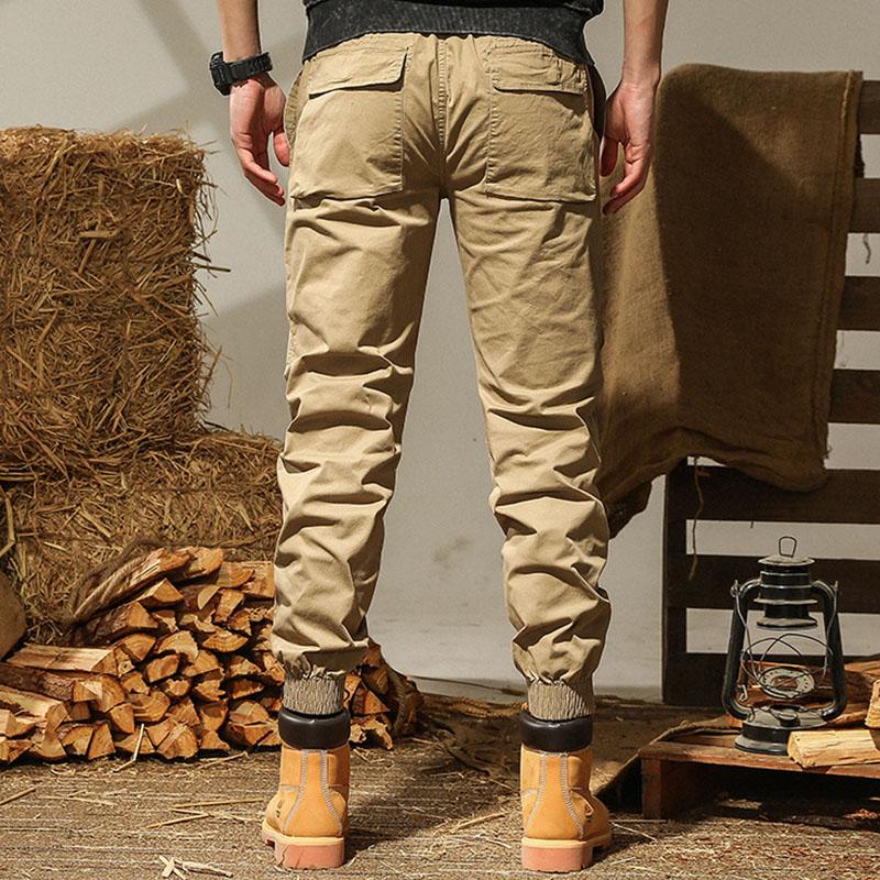 Pantalones Cargo Casuales de Algodón con Cintura Elástica, Bolsillos Múltiples y Ajuste Holgado para Hombre