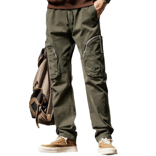 Men's Vintage Solid Color Big Pocket Cargo Pants 49647877Y