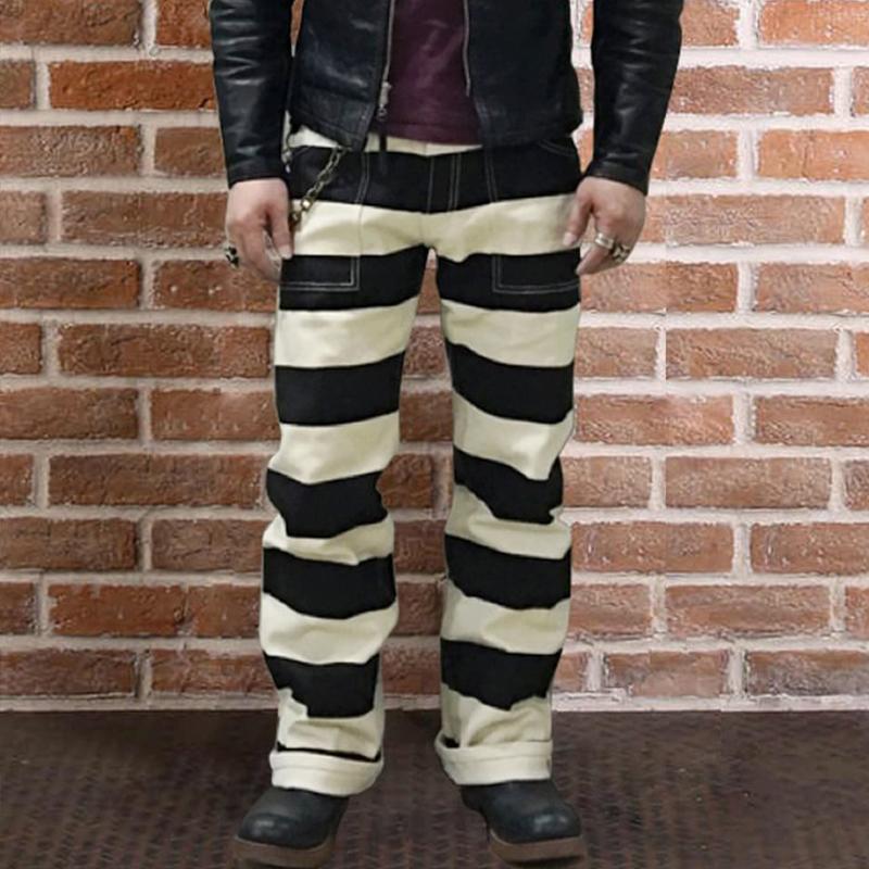 Pantalones Cargo Informales y Holgados para Hombre con Rayas de Motocicleta