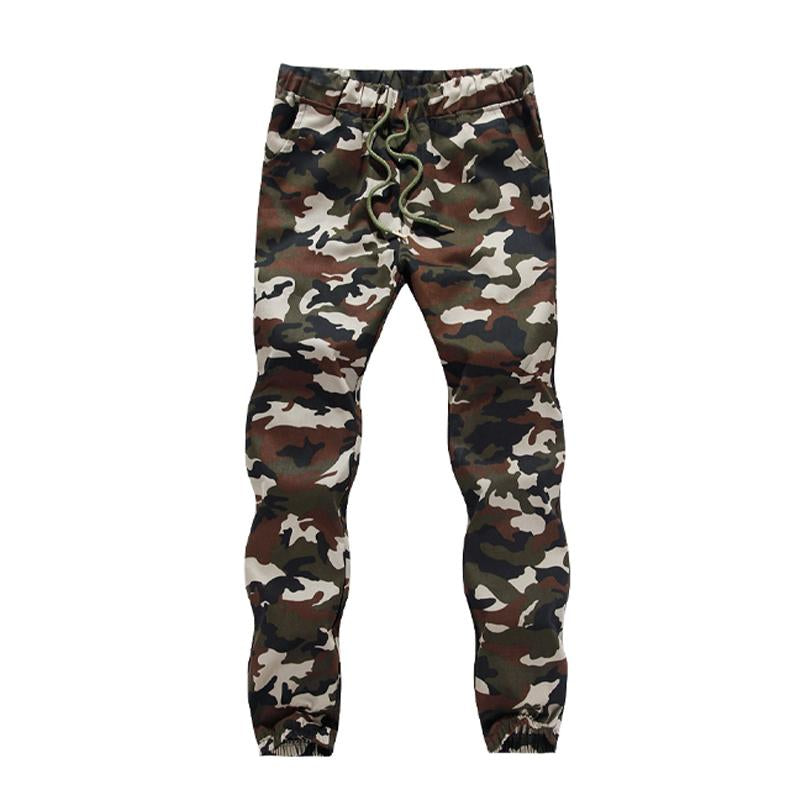 Men's Casual Camo Drawstring Cargo Pants 88764434Y