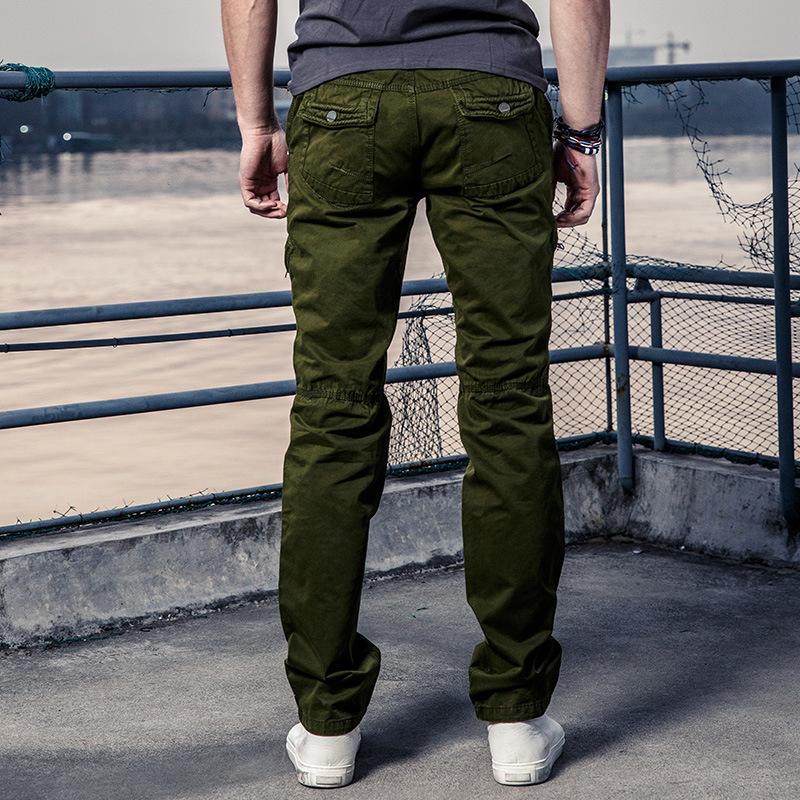 Men's Solid Color Multi-pocket Loose Casual Cargo Pants 93536290Z