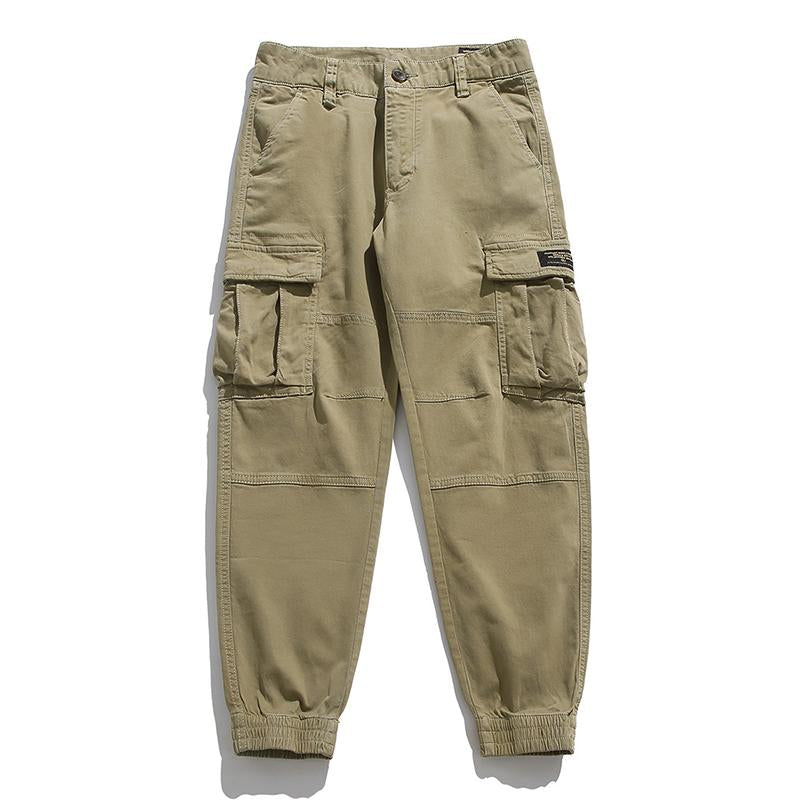 Men's Casual Solid Color Loose Multi-Pocket Cargo Pants 89116236M