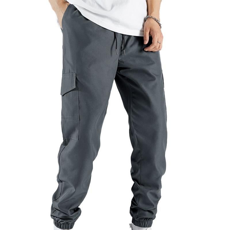 Men's Casual Solid Color Multi-Pocket Cargo Pants 22762837Y