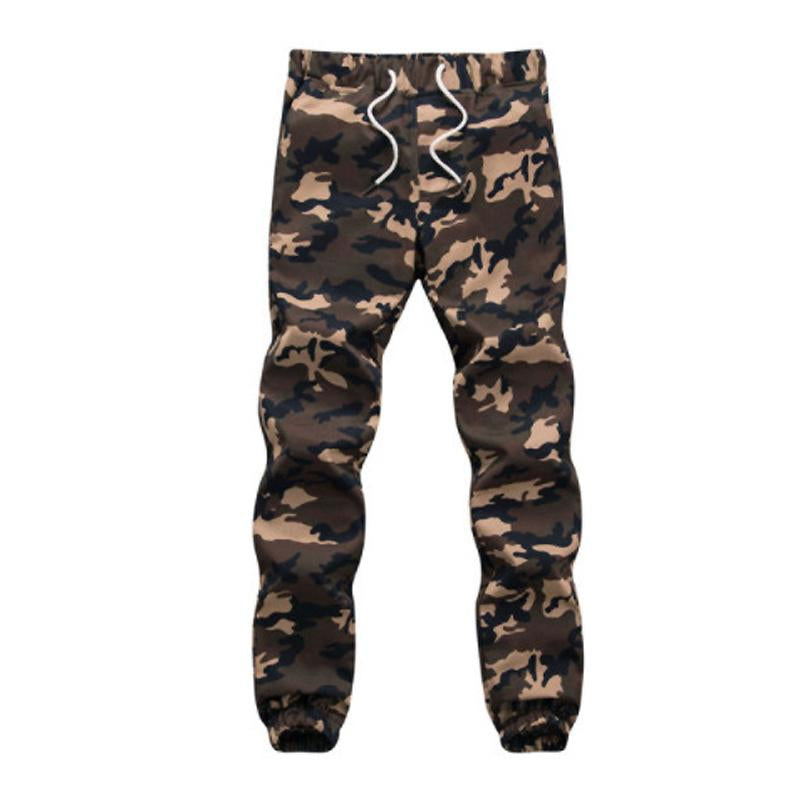 Men's Casual Camo Drawstring Cargo Pants 88764434Y