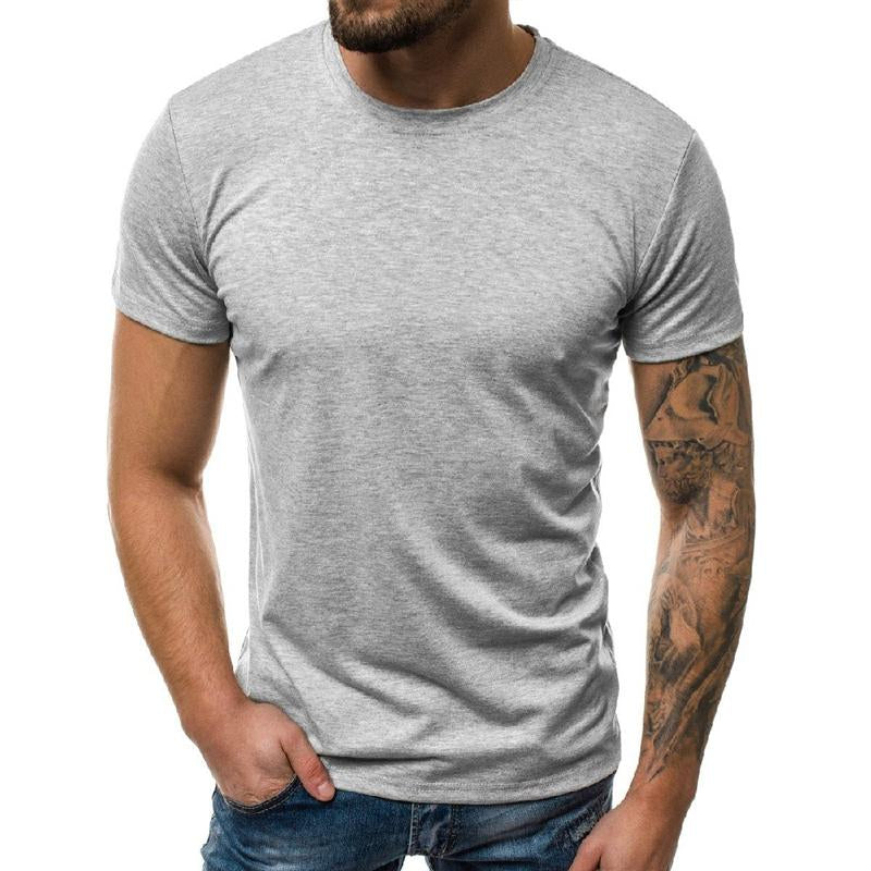 Camiseta de algodón de cuello redondo para hombre