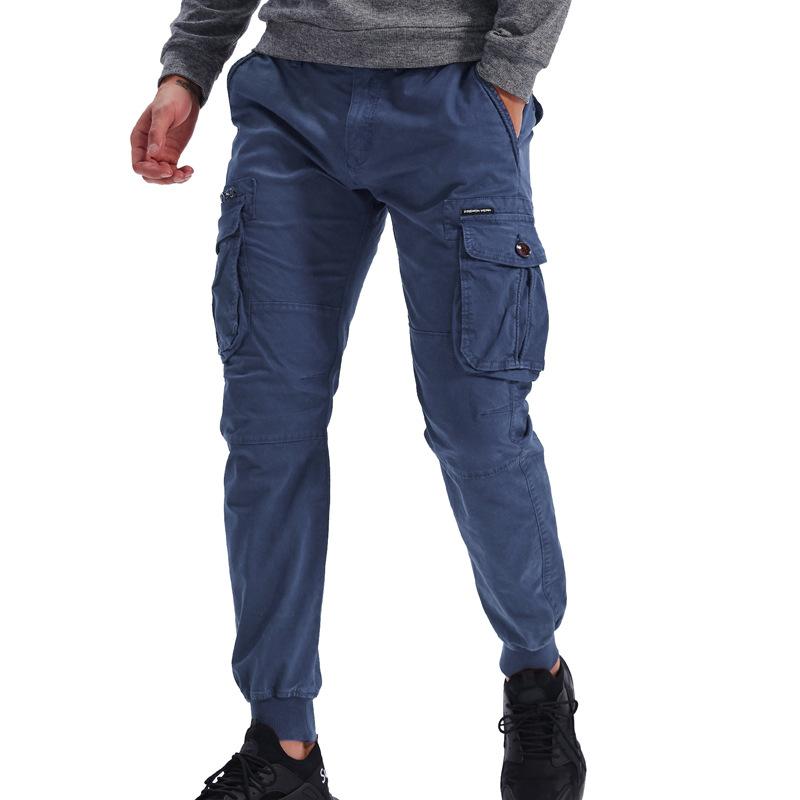 Pantalones Cargo Lavados Informales para Hombre con Múltiples Bolsillos