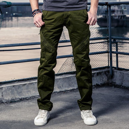 Men's Solid Color Multi-pocket Loose Casual Cargo Pants 93536290Z