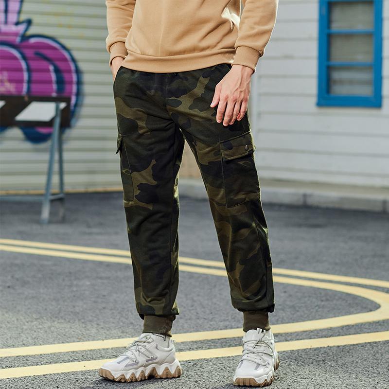 Men's Camo Loose Multi-Pocket Drawstring Cargo Pants 13042312Y