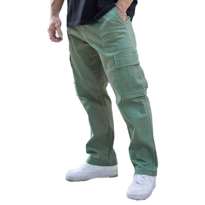 Men's Casual Solid Color Multi-Pocket Cargo Pants 39111426Y