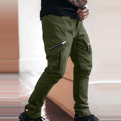 Men's Casual Multi-pocket Zipper Decor Cargo Pants 41490042Z