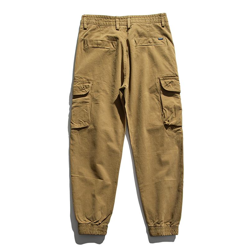 Pantalones Cargo de Algodón Vintage con Cierre para Hombre, Holgados y de Múltiples Bolsillos