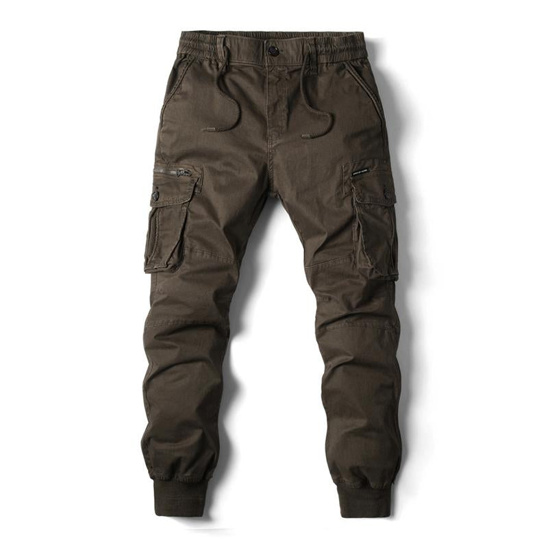 Men's Casual Outdoor Multi-Pocket Elastic Waist Cargo Pants 67665522M