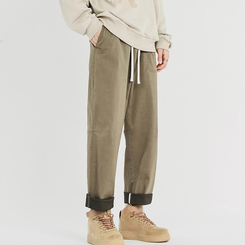 Pantalones Cargo Rectos y Holgados Vintage para Hombre con Múltiples Bolsillos