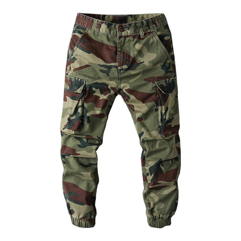 Men's Casual Multi-Pocket Loose Cotton Camouflage Cargo Pants 54985145M