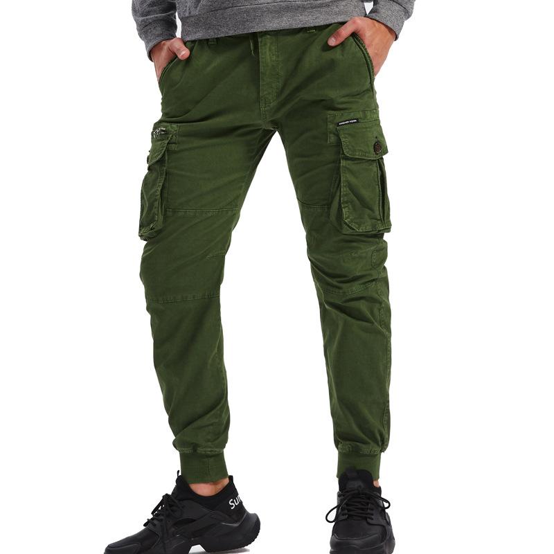 Pantalones Cargo Lavados Informales para Hombre con Múltiples Bolsillos