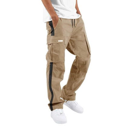 Men's Drawstring Drawstring Pocket Color Block Trousers 76983966X