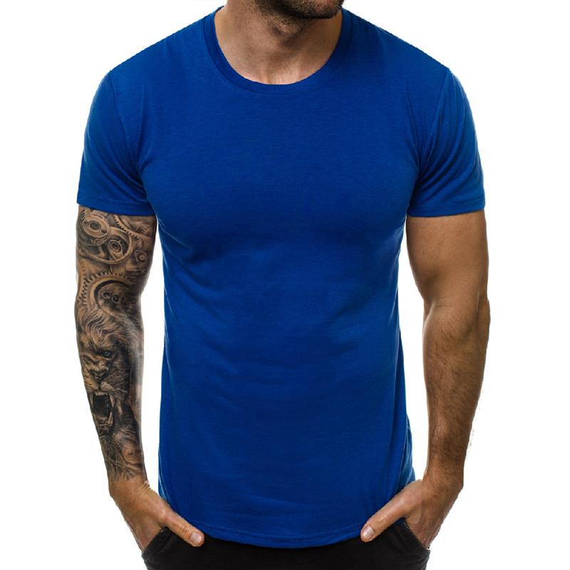 Camiseta de algodón de cuello redondo para hombre