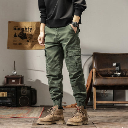 Men's Solid Loose Multi-Pocket Casual Cargo Pants 19648840Z