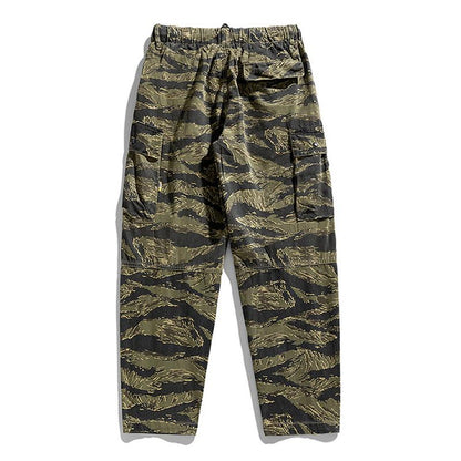 Men's Casual Outdoor Multi-Pocket Camouflage Straight Cargo Pants 49712038M